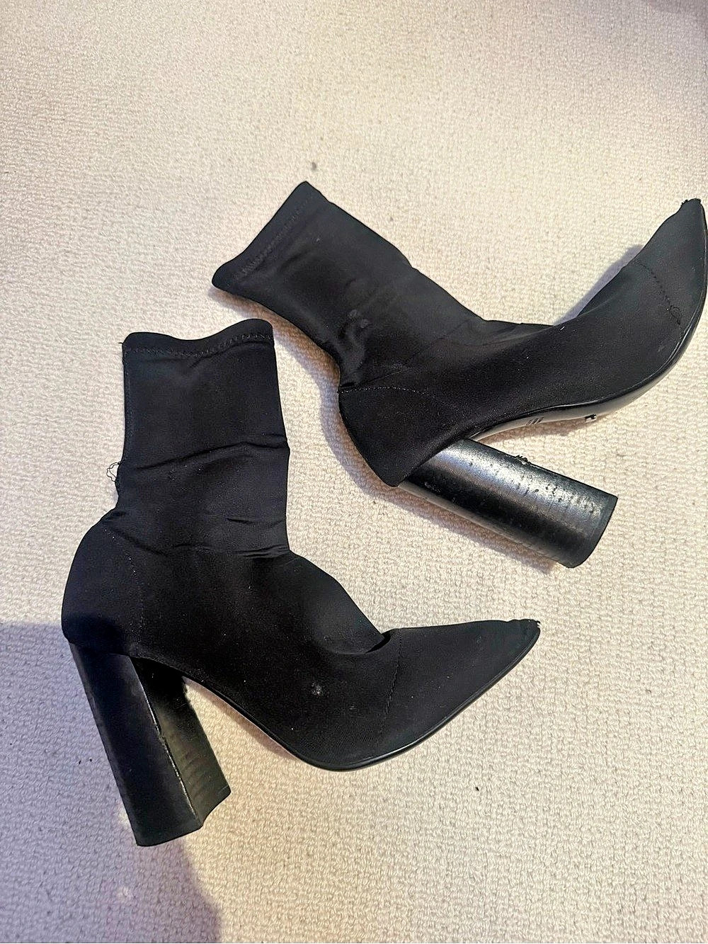 Tony Bianco Black Pointed-Toe Heeled Booties